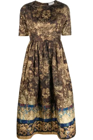 PIERRE-LOUIS MASCIA Floral-print flared midi dress