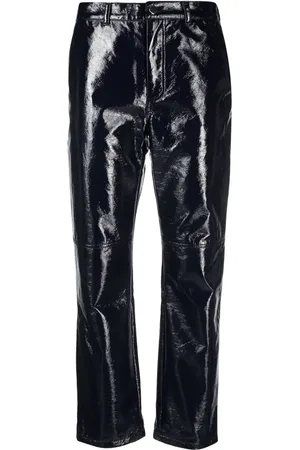 ROSEANNA Iggy vinyl cotton-blend straight trousers
