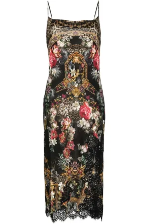 Camilla Graphic-print silk midi dress