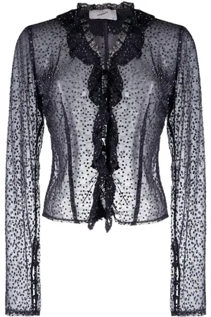 COPERNI Crystal embellished sheer blouse