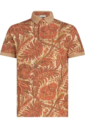 Etro Floral-print cotton polo shirt