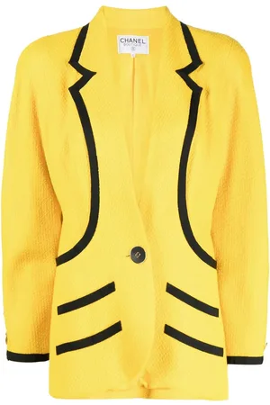 CHANEL 1990-2000 contrast trimming single-button jacket