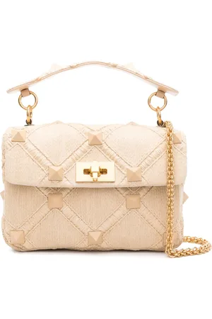 VALENTINO GARAVANI Roman Stud raffia shoulder bag
