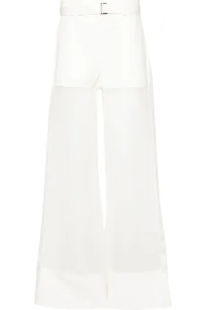 SACAI Semi-sheer panels palazzo pants