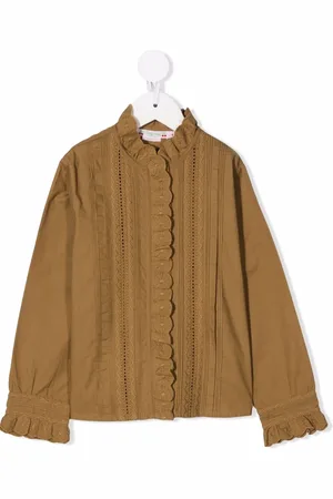 BONPOINT Ruffle-trim longsleeved blouse