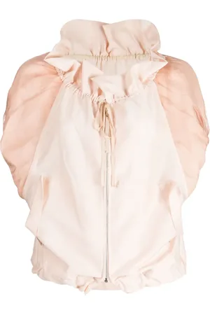 Shanshan Ruan Drawstring-neck silk jacket