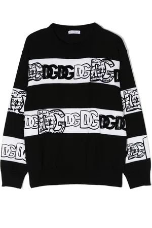 Dolce & Gabbana Intarsia-knit embroidered jumper