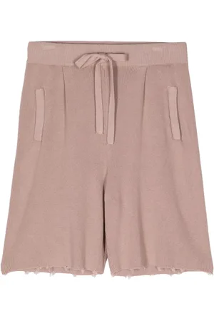 LANEUS Raw-edge cotton shorts