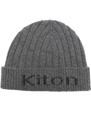 Kiton Intarsia-knit logo cashmere beanie