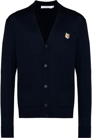 Maison Kitsuné Fox-patch V-neck cardigan