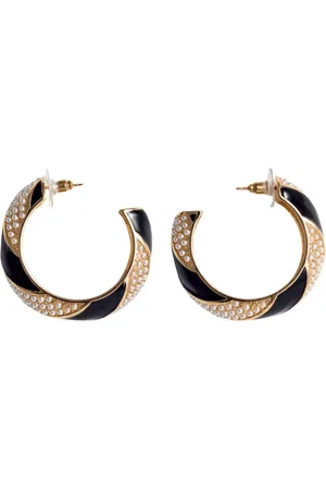 Self-Portrait Faux-pearl hoop earrings