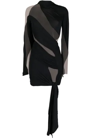 MUGLER Sheer-panelled mini dress