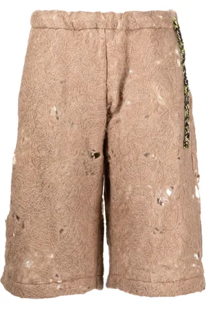 Vitelli Distressed open-knit shorts