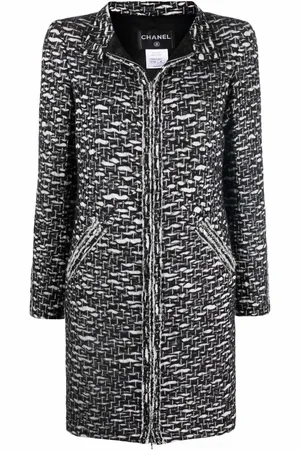 CHANEL 2010 boucl?? zip-up jacket