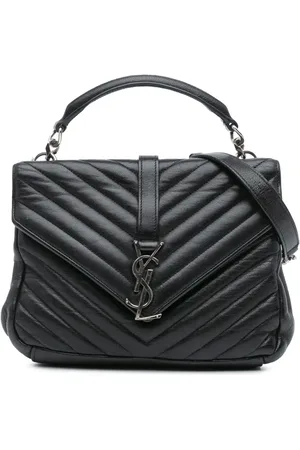 Saint Laurent 2016 Medium Monogram Chevron Sheepskin College Bag satchel