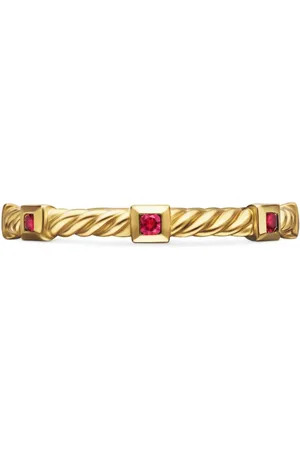 David Yurman 18kt yellow Cable Collectibles ruby ring (2mm)