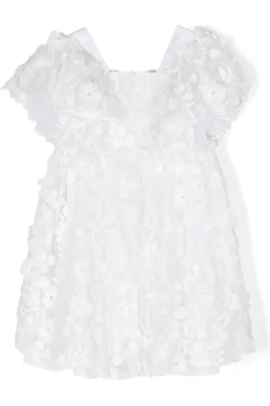 Tartine Et Chocolat Floral-embroidered tulle dress