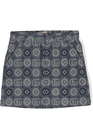 Gucci GG monogram-jacquard denim skirt