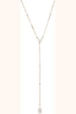 Anita 18kt rose gold diamond lariat necklace