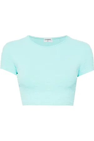 CHANEL 1997 CC-embroidered cropped T-shirt