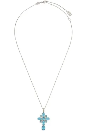 Dolce & Gabbana 18K white gold Anna-pendant topaz necklace