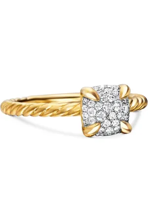 David Yurman 18kt yellow Petite Chatelaine diamond ring (7mm)