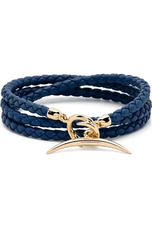 SHAUN LEANE 18kt vermeil and leather Quill bracelet