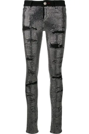 Philipp Plein Crystal-embellished skinny jeans