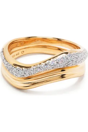 Maria Black Soma Opal glitter-detail ring stack