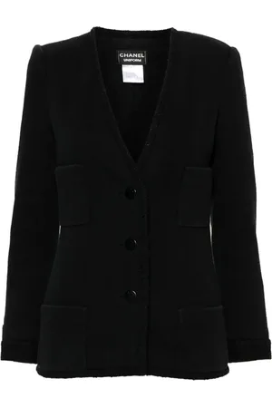 CHANEL 1990s diamond-quilted cotton blazer