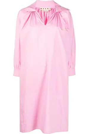 Marni Logo-embroidered long-sleeve dress