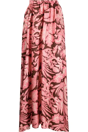 BIYAN Floral-print asymmetric maxi skirt