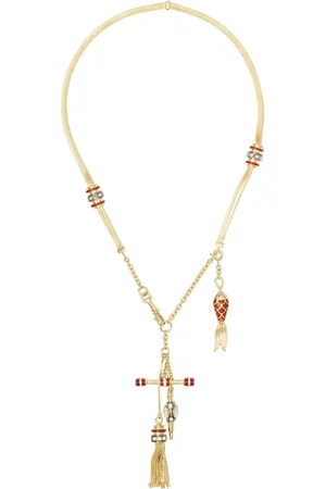 SELIM MOUZANNAR 18kt rose gold diamond ruby Katak necklace