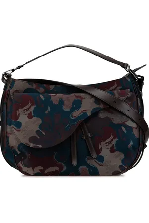 Dior 2021 Peter Doig Canvas Camouflage Soft Saddle Bag satchel