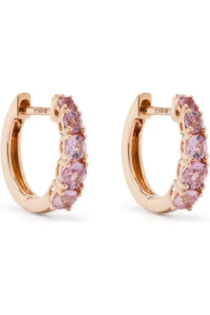 Anita 18K rose gold sapphire hoop earrings