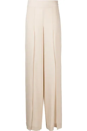 AKRIS Side-slit layered silk trousers