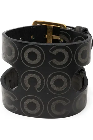 CHANEL 2001 Coco print leather bracelet