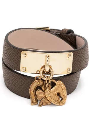 Dolce & Gabbana Charm-detail buckled leather bracelet