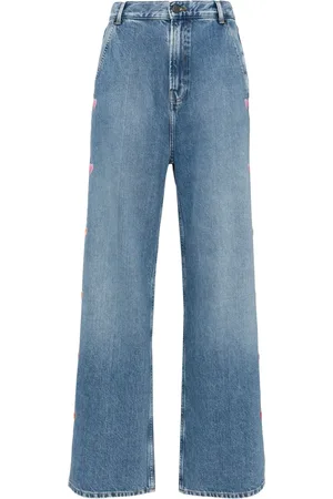 MIRA MIKATI Heart-embroidered jeans