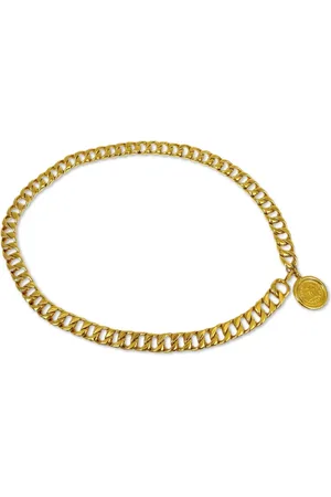 CHANEL 1990-2000 logo charm chain belt