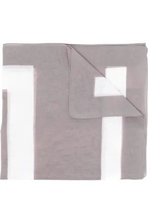 CHANEL 2000s logo print striped scarf