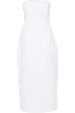 MAGDA BUTRYM Strapless cotton midi dress