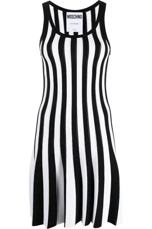 Moschino Striped ribbed-knit minidress