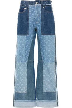 Marine Serre Patchwork straight-leg jeans