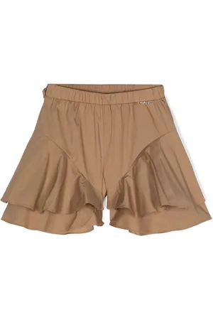 Twin-Set Logo-lettering ruffled shorts