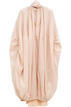 Salvatore Ferragamo Gathered-detail cape dress