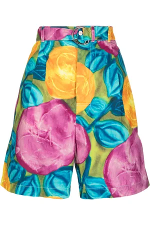 Marni Floral-print belted-waist shorts