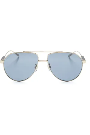 Gucci Logo-debossed pilot-frame sunglasses