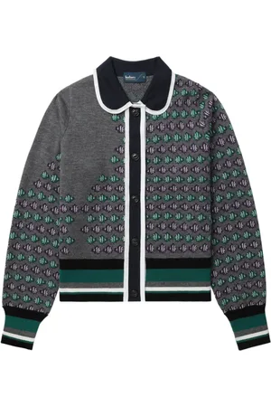 Kolor Patterned intarsia-knit cardigan