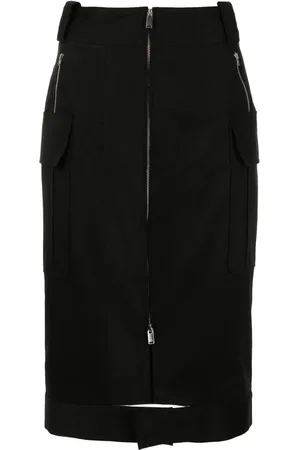 Gloria Coelho Zip-up cotton midi skirt